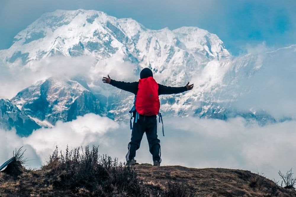 Hiker in the Himalayas