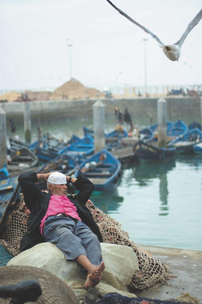 Essaouira man sleeping